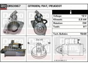 DELCO REMY DRS3967 starteris 
 Elektros įranga -> Starterio sistema -> Starteris
1347058080, 71789529, 55195967