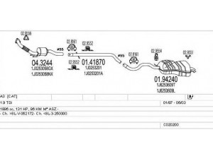 MTS C020200000566 išmetimo sistema 
 Išmetimo sistema -> Išmetimo sistema, visa