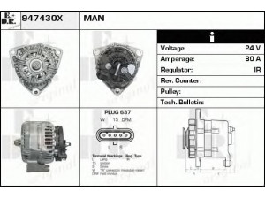 EDR 947430X kintamosios srovės generatorius 
 Elektros įranga -> Kint. sr. generatorius/dalys -> Kintamosios srovės generatorius
51261017254, 51261017269