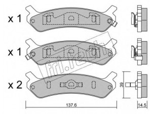 fri.tech. 521.0 stabdžių trinkelių rinkinys, diskinis stabdys 
 Techninės priežiūros dalys -> Papildomas remontas
58201-33A00, 58201-33A01, 58201-33A02