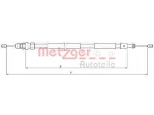 METZGER 10.4709 trosas, stovėjimo stabdys 
 Stabdžių sistema -> Valdymo svirtys/trosai
4745.X3, 4745.Y1