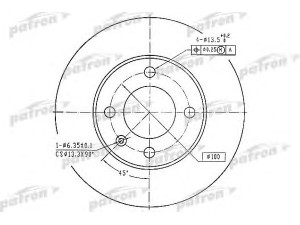PATRON PBD1517 stabdžių diskas 
 Dviratė transporto priemonės -> Stabdžių sistema -> Stabdžių diskai / priedai
321615301A, 321615301B, 321615301C