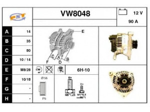 SNRA VW8048 kintamosios srovės generatorius 
 Elektros įranga -> Kint. sr. generatorius/dalys -> Kintamosios srovės generatorius