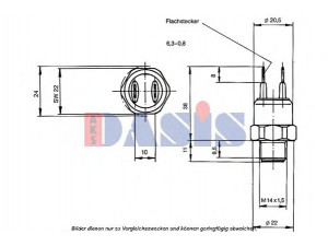 AKS DASIS 751473N temperatūros jungiklis, radiatoriaus ventiliatorius