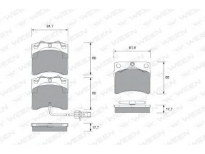 WEEN 151-1820 stabdžių trinkelių rinkinys, diskinis stabdys 
 Techninės priežiūros dalys -> Papildomas remontas
7D0698151C, 7D0698151H