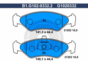 GALFER B1.G102-0332.2 stabdžių trinkelių rinkinys, diskinis stabdys 
 Techninės priežiūros dalys -> Papildomas remontas
1010502, 1013843, 1030601, 1064762