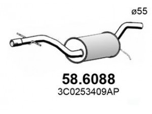 ASSO 58.6088 vidurinis duslintuvas 
 Išmetimo sistema -> Duslintuvas
3C0253409AP, 3C0253409M