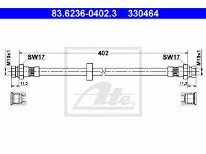 ATE 83.6236-0402.3 stabdžių žarnelė 
 Stabdžių sistema -> Stabdžių žarnelės
6K9 611 776, 6K9 611 776