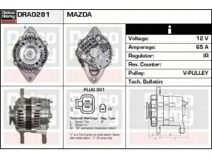 DELCO REMY DRA0281 kintamosios srovės generatorius 
 Elektros įranga -> Kint. sr. generatorius/dalys -> Kintamosios srovės generatorius
F268-18-300, FEJL-18-300, FEJM-18-300