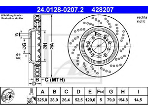 ATE 24.0128-0207.2 stabdžių diskas 
 Dviratė transporto priemonės -> Stabdžių sistema -> Stabdžių diskai / priedai
34 11 2 282 302, 34 11 2 282 802