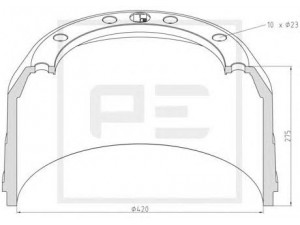 PE Automotive 046.604-00A stabdžių būgnas
03.106.77.04.0, 03.106.77.19.0