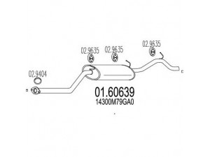 MTS 01.60639 galinis duslintuvas 
 Išmetimo sistema -> Duslintuvas
14300M79GA0