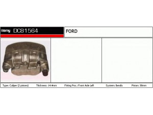 DELCO REMY DC81564 stabdžių apkaba 
 Dviratė transporto priemonės -> Stabdžių sistema -> Stabdžių apkaba / priedai
6 150 959, 6 187 377, 86VB002B120AA