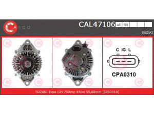 CASCO CAL47106GS kintamosios srovės generatorius 
 Elektros įranga -> Kint. sr. generatorius/dalys -> Kintamosios srovės generatorius
3140080G01, 3140080G10