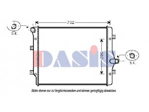 AKS DASIS 040026N radiatorius, variklio aušinimas 
 Aušinimo sistema -> Radiatorius/alyvos aušintuvas -> Radiatorius/dalys
1K0121251AB, 1K0121251BK, 1K0121251BQ