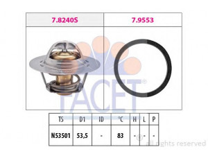 FACET 7.8240 termostatas, aušinimo skystis 
 Aušinimo sistema -> Termostatas/tarpiklis -> Thermostat