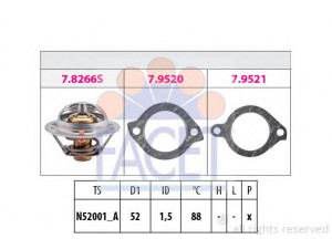 FACET 7.8384 termostatas, aušinimo skystis 
 Aušinimo sistema -> Termostatas/tarpiklis -> Thermostat
8 173-99-152, 8 173-99-152 A, 8 173-99-152 B