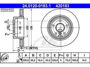ATE 24.0120-0183.1 stabdžių diskas 
 Dviratė transporto priemonės -> Stabdžių sistema -> Stabdžių diskai / priedai
34 21 6 753 215, 34 21 6 772 085