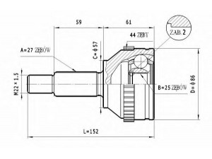 STATIM C.207 jungčių komplektas, kardaninis velenas 
 Ratų pavara -> Sujungimai/komplektas
96BG3B13ABB, 6757622, 1023247