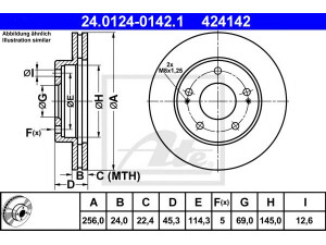 ATE 24.0124-0142.1 stabdžių diskas 
 Stabdžių sistema -> Diskinis stabdys -> Stabdžių diskas
MB618799, MB668108