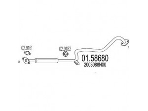 MTS 01.58680 vidurinis duslintuvas 
 Išmetimo sistema -> Duslintuvas
2003088N00