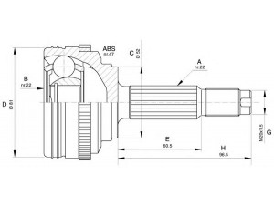 OPEN PARTS CVJ5617.10 jungčių komplektas, kardaninis velenas 
 Ratų pavara -> Sujungimai/komplektas
96348790, 96391550, 96183139, 96225969