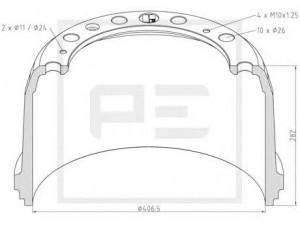 PE Automotive 336.003-00A stabdžių būgnas
43512-4100