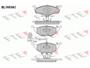 FTE BL1693A2 stabdžių trinkelių rinkinys, diskinis stabdys 
 Techninės priežiūros dalys -> Papildomas remontas
8Z0 698 151, 8Z0 698 151