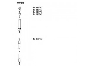 BREMI 300/686 uždegimo laido komplektas 
 Kibirkšties / kaitinamasis uždegimas -> Uždegimo laidai/jungtys
1612484, 90349319