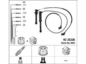 NGK 8863 uždegimo laido komplektas 
 Kibirkšties / kaitinamasis uždegimas -> Uždegimo laidai/jungtys
0000-18-132B, KL47-18-140C
