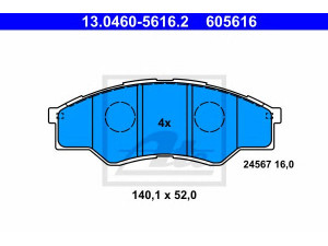 ATE 13.0460-5616.2 stabdžių trinkelių rinkinys, diskinis stabdys 
 Techninės priežiūros dalys -> Papildomas remontas
04465-0K160