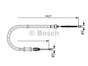 BOSCH 1 987 477 633 trosas, stovėjimo stabdys 
 Stabdžių sistema -> Valdymo svirtys/trosai
36530 00QAE, 77 00 311 699