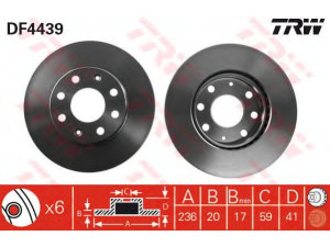 TRW DF4439 stabdžių diskas 
 Dviratė transporto priemonės -> Stabdžių sistema -> Stabdžių diskai / priedai
96471274, 96574633, 96574633