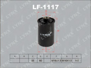 LYNXauto LF-1117 kuro filtras 
 Techninės priežiūros dalys -> Papildomas remontas
02C2C4163, 2W939155AA, C2C35417