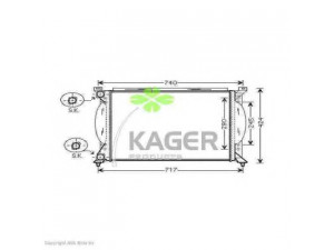 KAGER 31-0036 radiatorius, variklio aušinimas 
 Aušinimo sistema -> Radiatorius/alyvos aušintuvas -> Radiatorius/dalys
8E0121251