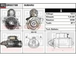 DELCO REMY DRS0798 starteris 
 Elektros įranga -> Starterio sistema -> Starteris
M0T20171, M0T20175, M1T84481, M1T86481