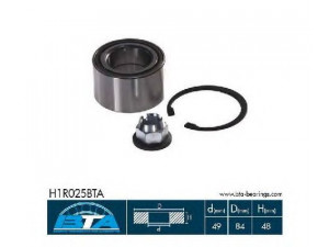BTA H1R025BTA rato guolio komplektas 
 Ašies montavimas/vairavimo mechanizmas/ratai -> Rato stebulė/montavimas -> Rato guolis
4403023, 9111023, 77 01 206 740