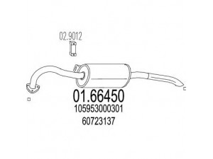 MTS 01.66450 galinis duslintuvas 
 Išmetimo sistema -> Duslintuvas
105953000301, 60717672, 60723137