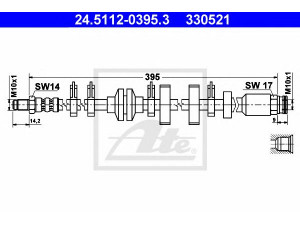 ATE 24.5112-0395.3 stabdžių žarnelė 
 Stabdžių sistema -> Stabdžių žarnelės
46423178