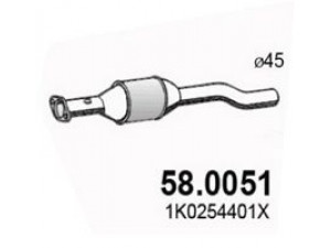 ASSO 58.0051 katalizatoriaus keitiklis 
 Išmetimo sistema -> Katalizatoriaus keitiklis
1K0254400BX, 1K0254400TX, 1K0254401EX