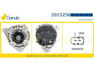 SANDO 2015256.1 kintamosios srovės generatorius 
 Elektros įranga -> Kint. sr. generatorius/dalys -> Kintamosios srovės generatorius
078903016AB, 078903016AC, 4Z7903015