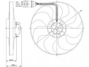 NRF 47204 ventiliatorius, radiatoriaus 
 Aušinimo sistema -> Oro aušinimas
1J0959544B, 6E0959455A, 1J0959455B
