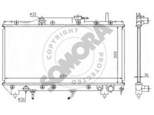 SOMORA 311640A radiatorius, variklio aušinimas 
 Aušinimo sistema -> Radiatorius/alyvos aušintuvas -> Radiatorius/dalys