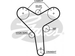 GATES T257 paskirstymo diržas 
 Techninės priežiūros dalys -> Papildomas remontas
13568-09050, 13568-09080, 13568-29015