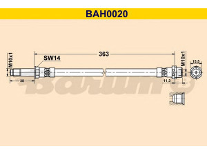 BARUM BAH0020 stabdžių žarnelė 
 Stabdžių sistema -> Stabdžių žarnelės
901 428 04 35, 2D0 611 701 B