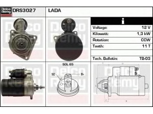DELCO REMY DRS3027 starteris 
 Elektros įranga -> Starterio sistema -> Starteris