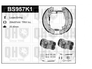 QUINTON HAZELL BS957K1 stabdžių rinkinys, būgniniai stabdžiai