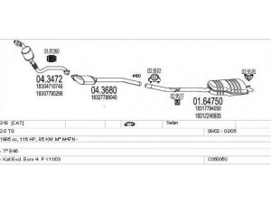 MTS C050050000751 išmetimo sistema 
 Išmetimo sistema -> Išmetimo sistema, visa