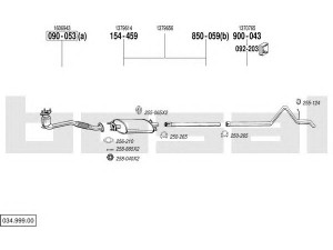 BOSAL 034.999.00 išmetimo sistema 
 Išmetimo sistema -> Išmetimo sistema, visa