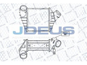 JDEUS 830M50A tarpinis suslėgto oro aušintuvas, kompresorius 
 Variklis -> Oro tiekimas -> Įkrovos agregatas (turbo/superįkrova) -> Tarpinis suslėgto oro aušintuvas
1C0145803, 1C0145803A, 1C0145805A